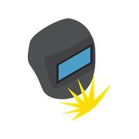 Welding mask icon, isometric 3d style vector