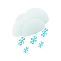 Cloud and snowflakes icon, isometric 3d style vector