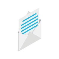 icono de correo, estilo 3d isométrico vector