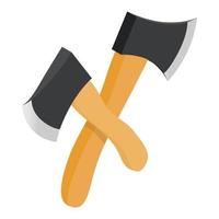 Two crossed axes icon, isometric 3d style vector