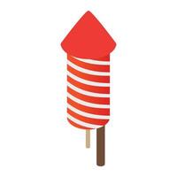 Firecracker christmas isometric icon vector