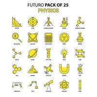 Physics Icon Set Yellow Futuro Latest Design icon Pack vector