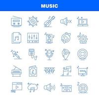 Music Line Icons Set For Infographics Mobile UXUI Kit And Print Design Include Music Play File Data Music Play Setting Gear Icon Set Vector