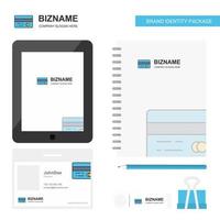 Credit card Business Logo Tab App Diary PVC Employee Card and USB Brand Stationary Package Design Vector Template