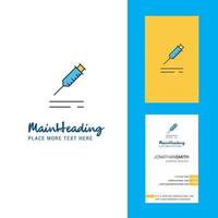 Injection Creative Logo and business card vertical Design Vector