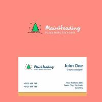 Christmas tree logo Design with business card template Elegant corporate identity Vector