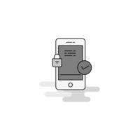 vector de icono gris lleno de línea plana de icono web de teléfono inteligente