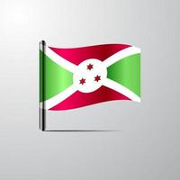 burundi ondeando vector de diseño de bandera brillante