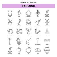 Farming Line Icon Set 25 Dashed Outline Style vector