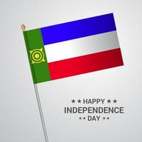 diseño tipográfico del día de la independencia de khakassia con vector de bandera