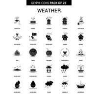 conjunto de iconos de vector de glifo meteorológico