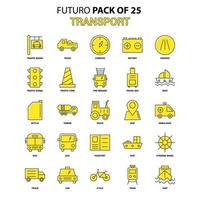 Transport Icon Set Yellow Futuro Latest Design icon Pack vector