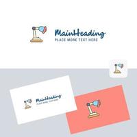 Table lamp vector logotype with business card template Elegant corporate identity Vector