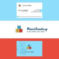 Beautiful Alphabets blocks Logo and business card vertical Design Vector