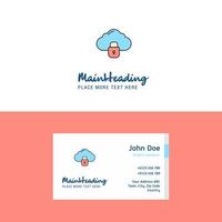 Flat Locked cloud Logo and Visiting Card Template Busienss Concept Logo Design vector