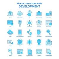 Development Blue Tone Icon Pack 25 Icon Sets vector