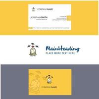 Beautiful Grave Logo and business card vertical Design Vector
