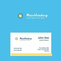 Sun logo Design with business card template Elegant corporate identity Vector