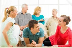 Happy family at home photo