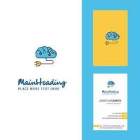 Brain circuit Creative Logo and business card vertical Design Vector