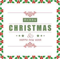 Christmas greetings card with typography and white background vector