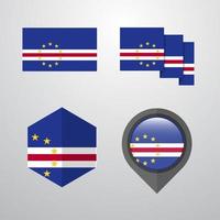 Cape Verde flag design set vector