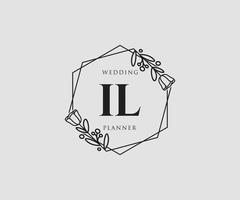 Initial IL feminine logo. Usable for Nature, Salon, Spa, Cosmetic and Beauty Logos. Flat Vector Logo Design Template Element.
