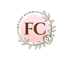 Initial FC feminine logo. Usable for Nature, Salon, Spa, Cosmetic and Beauty Logos. Flat Vector Logo Design Template Element.