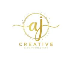 Initial AJ feminine logo. Usable for Nature, Salon, Spa, Cosmetic and Beauty Logos. Flat Vector Logo Design Template Element.