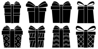 Set of Gift box in flat style isolated vector