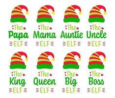 Set of Christmas Elf Family vector