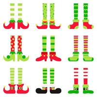 Set of Elf feet in flat style isolated vector