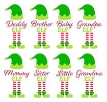 Set of Christmas Elf Family vector