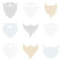 conjunto de barba en estilo plano aislado vector