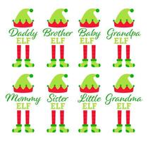 conjunto de familia de duendes navideños vector