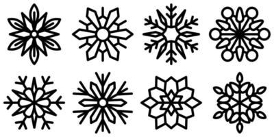 Set of Snowflake in flat style isolated vector