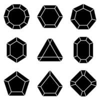 Set of gems in flat style isolated vector