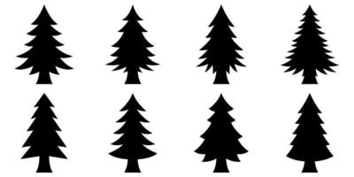 Set of Christmas Tree in flat style isolated vector