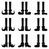 Set of Elf feet in flat style isolated vector