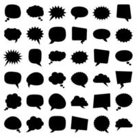 Set of speech bubbles in flat style isolated vector