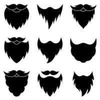 conjunto de barba en estilo plano aislado vector