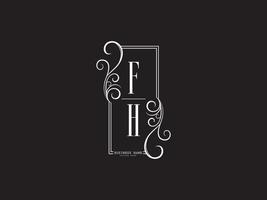 icono de logotipo fh minimalista, diseño de logotipo de lujo de letra fh hf vector