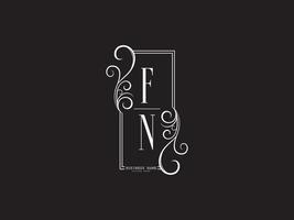 Minimalist FN Logo Icon, Letter Fn nf Luxury Logo Design vector