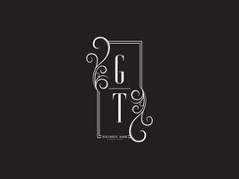 iniciales gt logotipo de lujo, creative gt tg logo carta vector stock