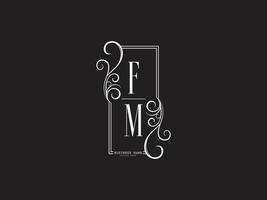 Minimalist FM Logo Icon, Letter Fm mf Luxury Logo Design vector