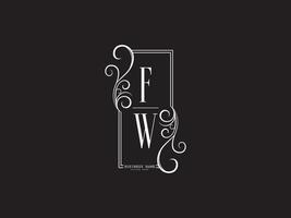 icono de logotipo fw minimalista, diseño de logotipo de lujo de letra fw wf vector