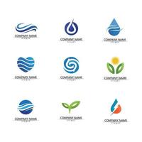 Isolated round shape logo. Blue color logotype. Flowing water image. Sea, ocean, river surface. vector