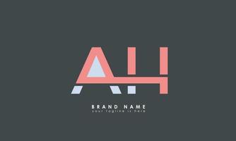 Alphabet letters Initials Monogram logo AH, HA, A and H vector