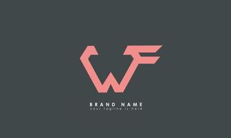 alfabeto letras iniciales monograma logo wf, fw, w y f vector