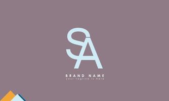 Alphabet letters Initials Monogram logo SA, AS, S and A vector